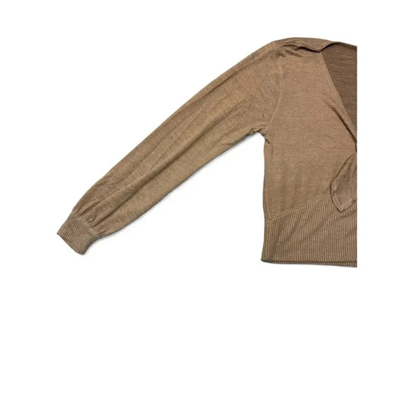 Abercrombie & Fitch Women's Front Tie Cropped Sweater Brown Size Large - Picture 2 of 6